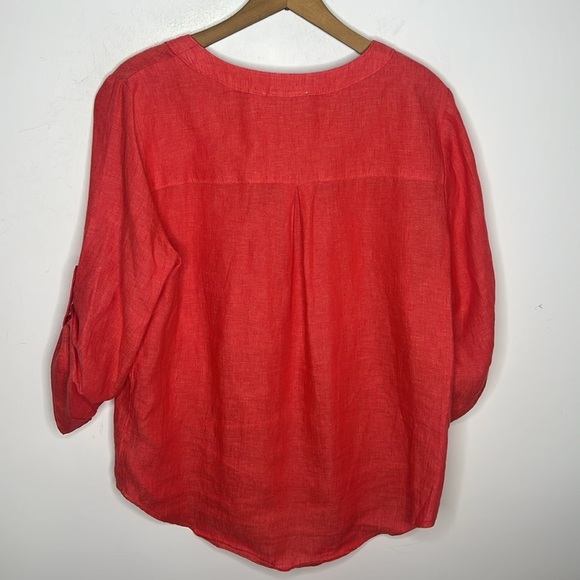 Maeve Anthropologie 100% Linen Lace-Up Blouse Top Size 12 - Picture 6 of 13